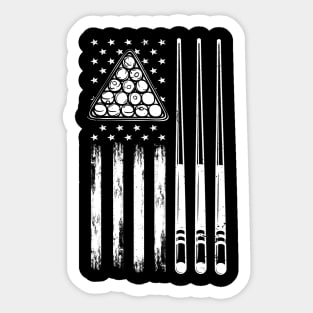 American Flag Billiard Pool Player Sticker